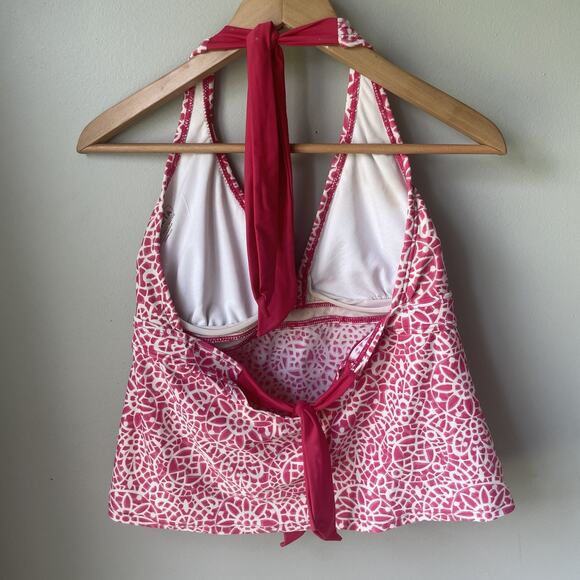 Athleta Womens Swim Top Tankini Floral Pink Size 4 (40C, 38 D, 36 DD) Halter Top - Picture 7 of 11